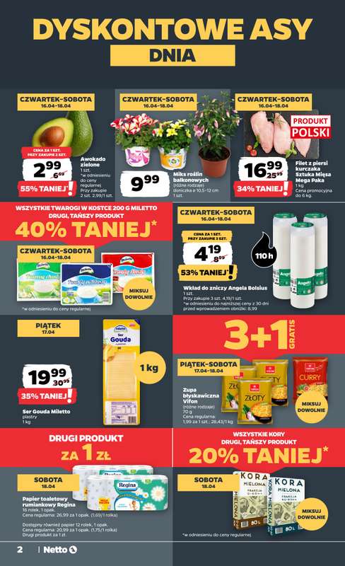 Netto - gazetka promocyjna Gazetka Spożywcza od czwartku 16.04 do soboty 18.04 - strona 2