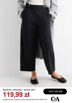 Spodnie z dżerseju - wysoki stan