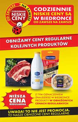 Biedronka - gazetka promocyjna Obniżamy ceny regularnie kolejnych produktów od piątku 10.04 do czwartku 30.04