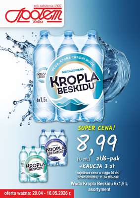 Społem - Blisko i Korzystnie - gazetka promocyjna Plakat promocyjny PSS Kalisz od poniedziałku 20.04 do soboty 16.05