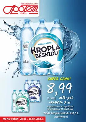 Społem - Blisko i Korzystnie - gazetka promocyjna Plakat promocyjny PSS Kalisz od poniedziałku 20.04 do soboty 16.05