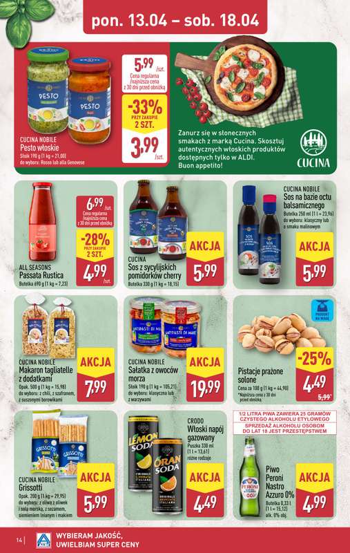 Aldi - gazetka promocyjna Pełny katalog! od poniedziałku 13.04 do soboty 18.04 - strona 14