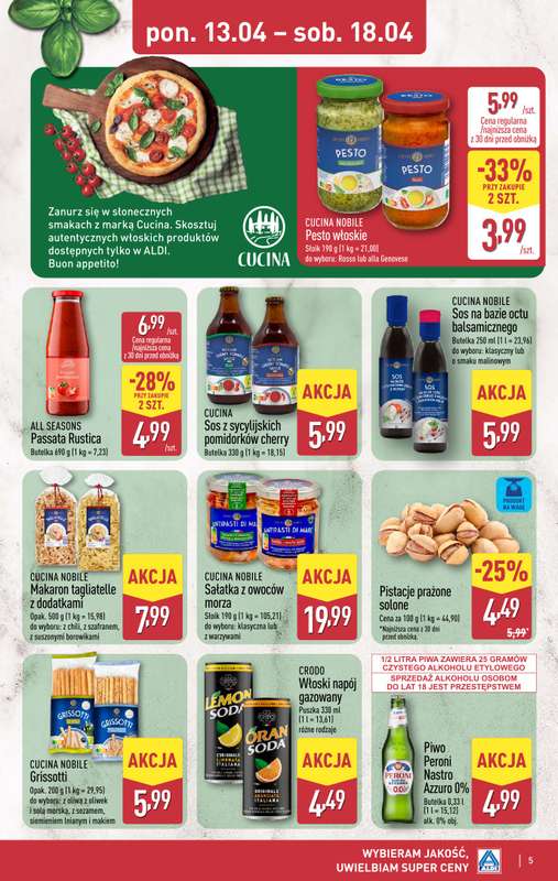 Aldi - gazetka promocyjna Podróż do Włoch w super cenach Aldi! od poniedziałku 13.04 do soboty 18.04 - strona 5