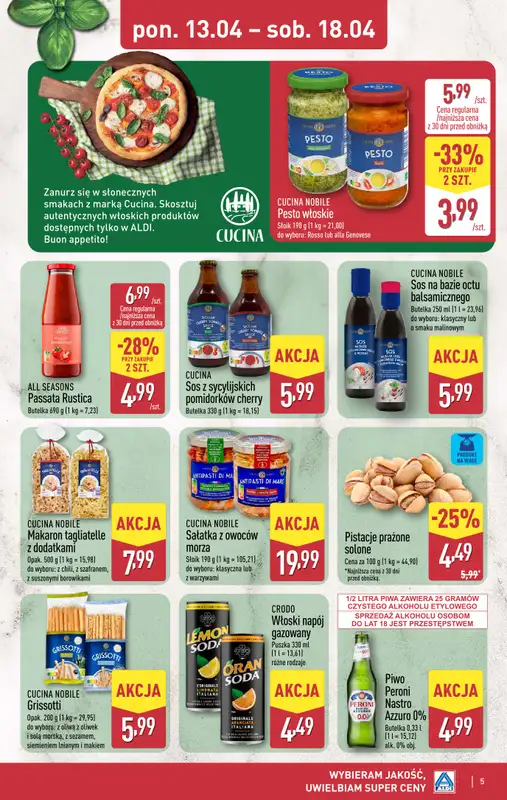 Aldi - gazetka promocyjna Podróż do Włoch w super cenach Aldi! od poniedziałku 13.04 do soboty 18.04 - strona 5