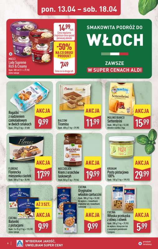 Aldi - gazetka promocyjna Podróż do Włoch w super cenach Aldi! od poniedziałku 13.04 do soboty 18.04 - strona 6