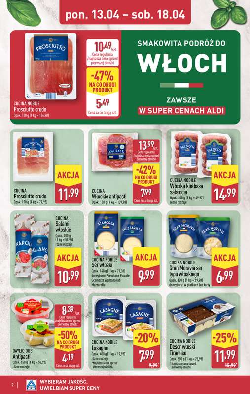 Aldi - gazetka promocyjna Podróż do Włoch w super cenach Aldi! od poniedziałku 13.04 do soboty 18.04 - strona 2