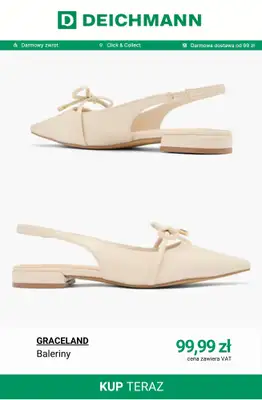 Deichmann - gazetka promocyjna Baleriny damskie od soboty 11.04  - strona 12