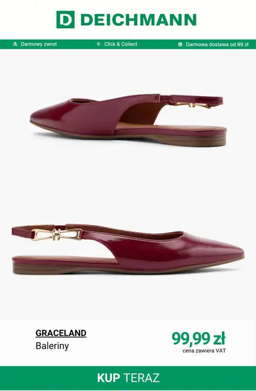 Deichmann - gazetka promocyjna Baleriny damskie od soboty 11.04  - strona 5
