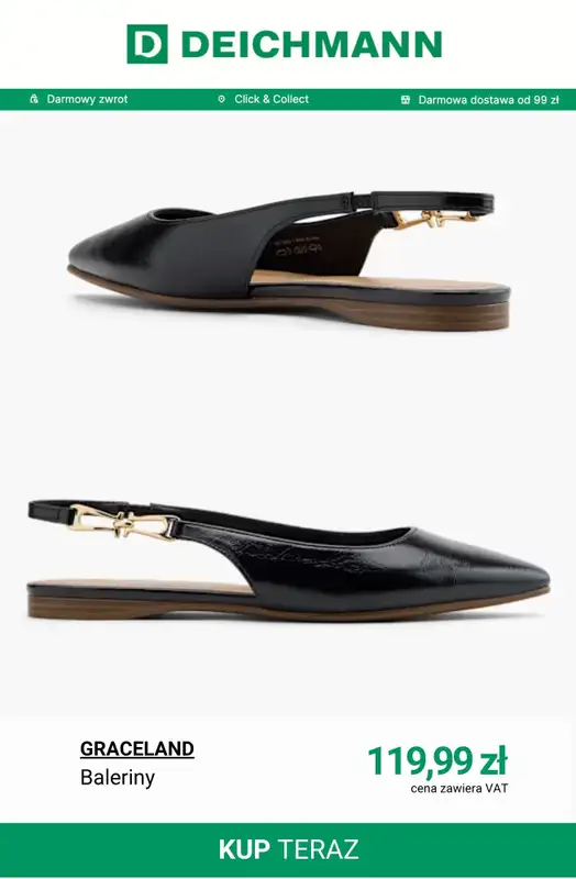 Deichmann - gazetka promocyjna Baleriny damskie od soboty 11.04  - strona 13