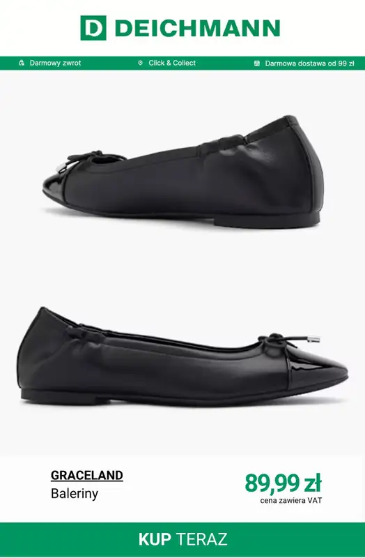 Deichmann - gazetka promocyjna Baleriny damskie od soboty 11.04  - strona 7
