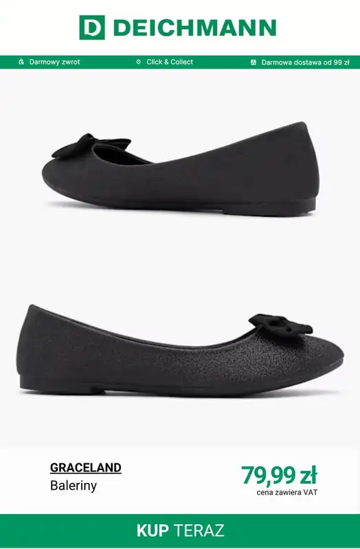 Deichmann - gazetka promocyjna Baleriny damskie od soboty 11.04  - strona 8