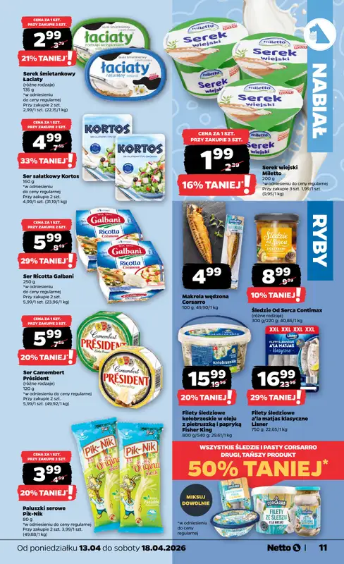 Netto - gazetka promocyjna Gazetka Spożywcza od poniedziałku 13.04 do soboty 18.04 - strona 11