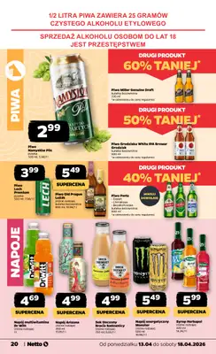 Netto - gazetka promocyjna Gazetka Spożywcza od poniedziałku 13.04 do soboty 18.04 - strona 20