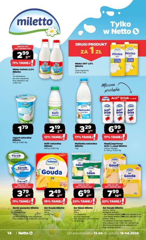 Netto - gazetka promocyjna Gazetka Spożywcza od poniedziałku 13.04 do soboty 18.04 - strona 14