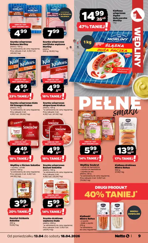 Netto - gazetka promocyjna Gazetka Spożywcza od poniedziałku 13.04 do soboty 18.04 - strona 9