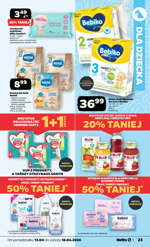 Netto - gazetka promocyjna Gazetka Spożywcza od poniedziałku 13.04 do soboty 18.04 - strona 23