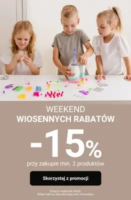 Smyk - gazetka promocyjna Weekend rabatów! -15% przy zakupie min. 2 produktów od piątku 10.04 do poniedziałku 13.04