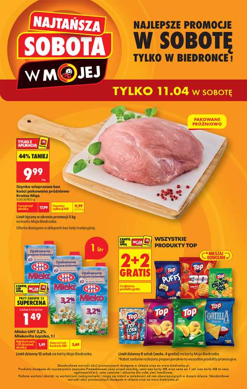 Biedronka - gazetka promocyjna Najtańsza sobota od soboty 11.04 do soboty 11.04