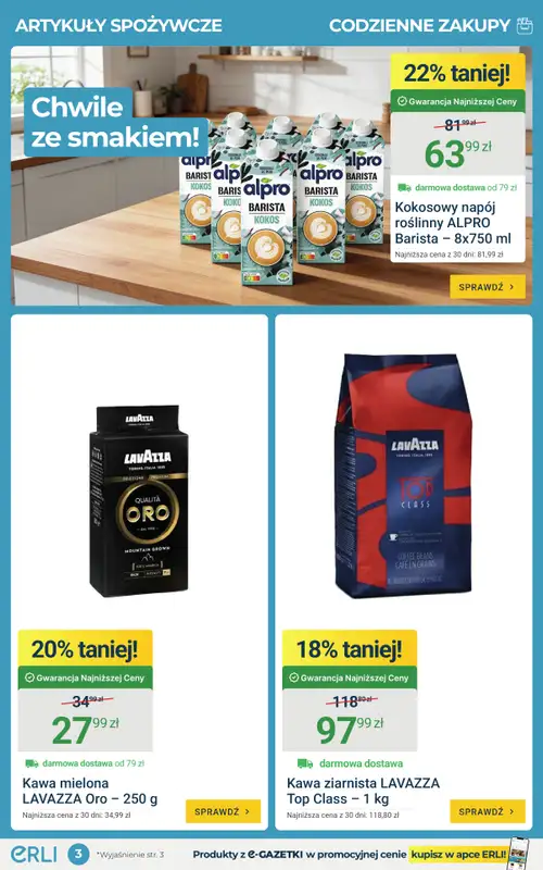 ERLI - gazetka promocyjna Codzienne zakupu taniej do -70% na ERLI! od poniedziałku 13.04 do niedzieli 19.04 - strona 3