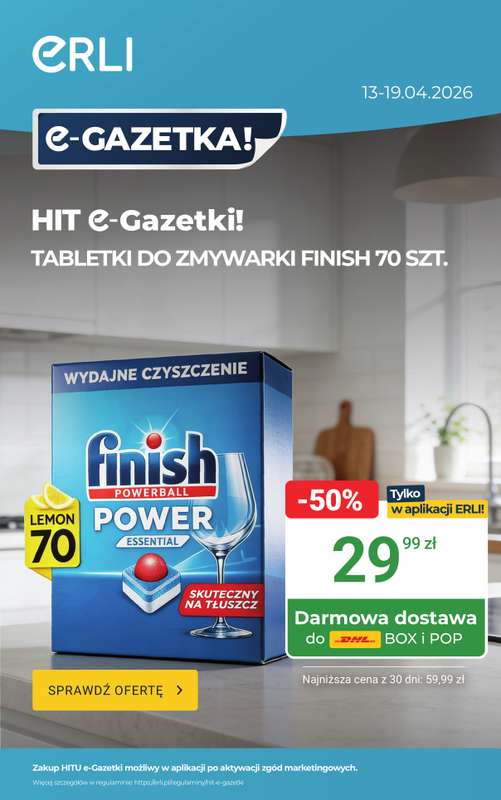 ERLI - gazetka promocyjna Codzienne zakupy taniej do -70% na ERLI! od poniedziałku 13.04 do niedzieli 19.04