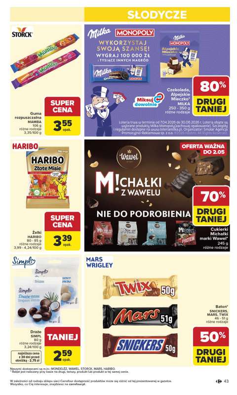 Carrefour - gazetka promocyjna Gazetka Carrefour od poniedziałku od poniedziałku 13.04 do soboty 18.04 - strona 45