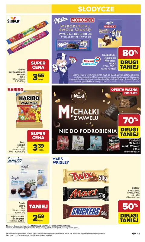 Carrefour - gazetka promocyjna Gazetka Carrefour od poniedziałku od poniedziałku 13.04 do soboty 18.04 - strona 45