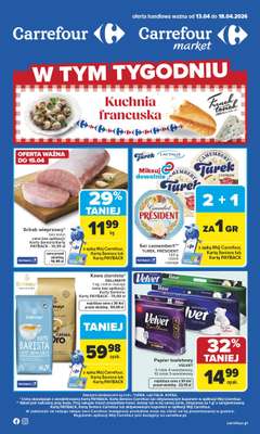 Carrefour - gazetka promocyjna Gazetka Carrefour od poniedziałku od poniedziałku 13.04 do soboty 18.04
