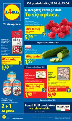 Lidl - gazetka promocyjna Oferta od poniedziałku od poniedziałku 13.04 do środy 15.04