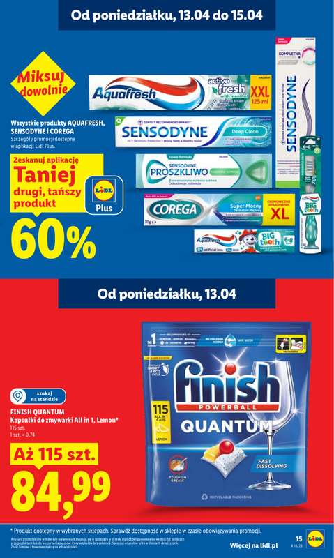 Lidl - gazetka promocyjna Oferta od poniedziałku od poniedziałku 13.04 do środy 15.04 - strona 15