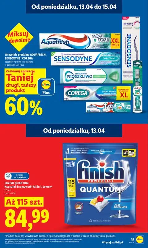 Lidl - gazetka promocyjna Oferta od poniedziałku od poniedziałku 13.04 do środy 15.04 - strona 15
