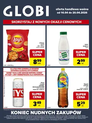 Globi - gazetka promocyjna Gazetka Globi od wtorku 14.04 do poniedziałku 20.04