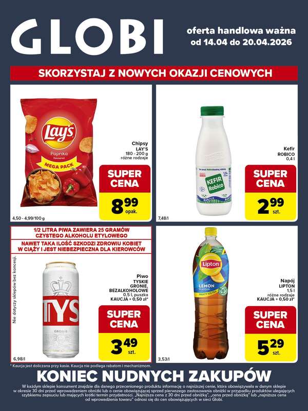 Globi - gazetka promocyjna Gazetka Globi od wtorku 14.04 do poniedziałku 20.04