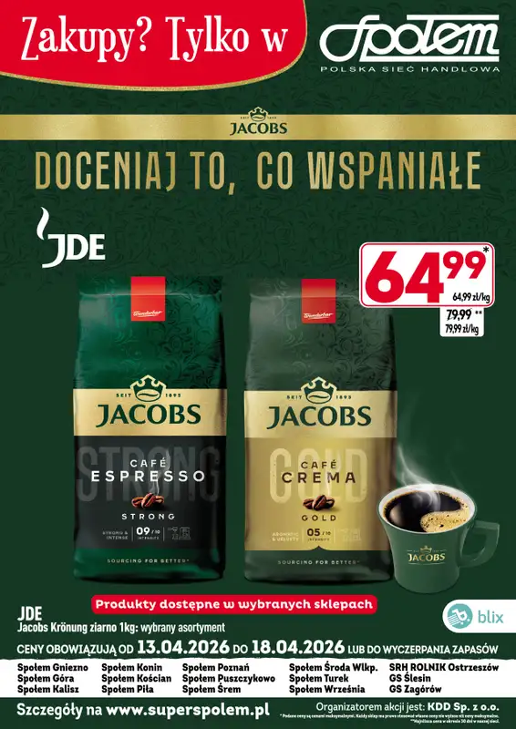 Społem - Blisko i Korzystnie - gazetka promocyjna Plakaty promocyjne od poniedziałku 13.04 do soboty 18.04 - strona 2