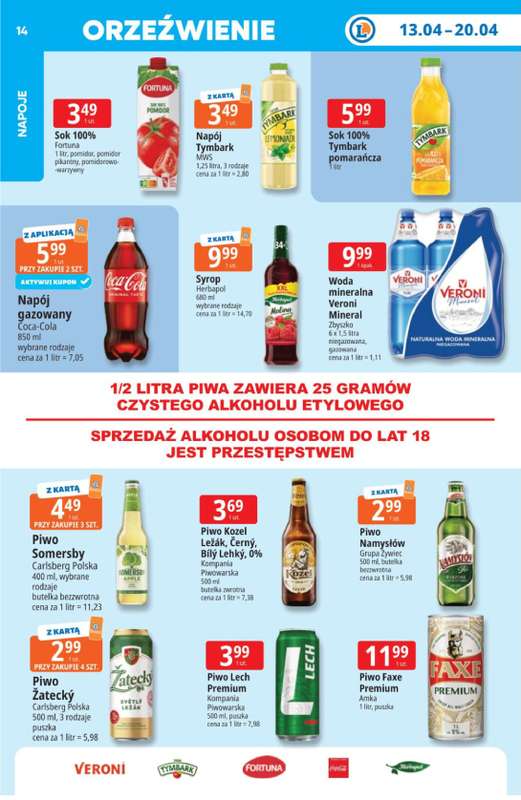 Leclerc - gazetka promocyjna Oferta E.Leclerc | Tanio to tu! od poniedziałku 13.04 do poniedziałku 20.04 - strona 14