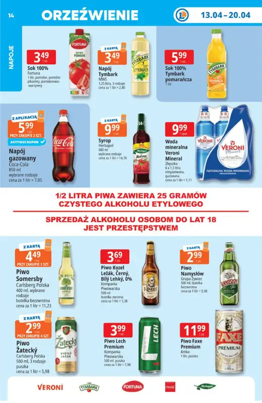 Leclerc - gazetka promocyjna Oferta E.Leclerc | Tanio to tu! od poniedziałku 13.04 do poniedziałku 20.04 - strona 14