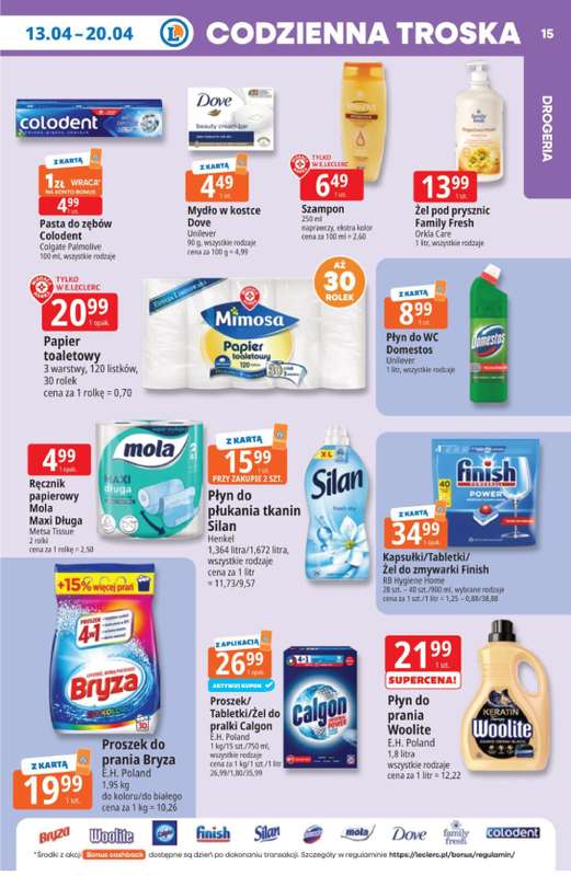 Leclerc - gazetka promocyjna Oferta E.Leclerc | Tanio to tu! od poniedziałku 13.04 do poniedziałku 20.04 - strona 15