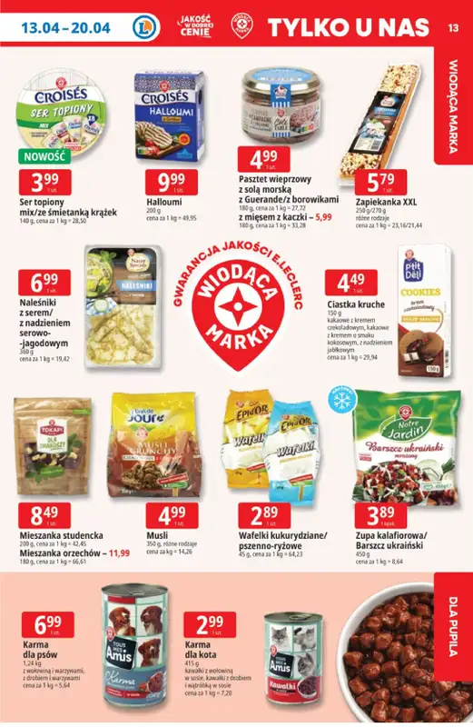 Leclerc - gazetka promocyjna Oferta E.Leclerc | Tanio to tu! od poniedziałku 13.04 do poniedziałku 20.04 - strona 13