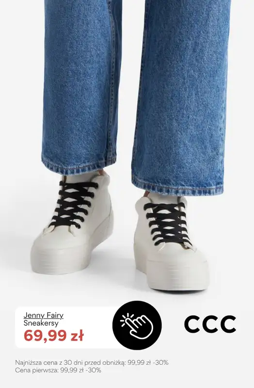 CCC - gazetka promocyjna Damskie BIAŁE SNEAKERSY od poniedziałku 13.04  - strona 2