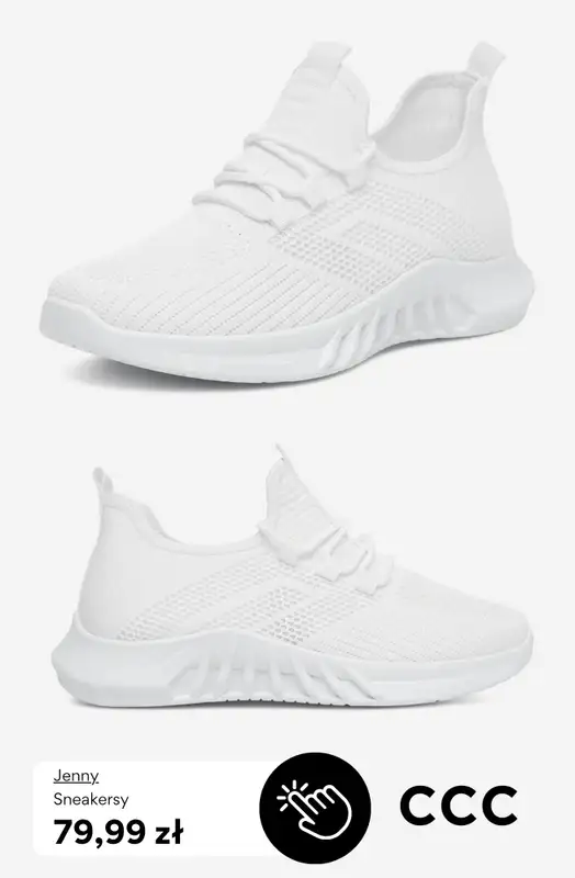 CCC - gazetka promocyjna Damskie BIAŁE SNEAKERSY od poniedziałku 13.04  - strona 4