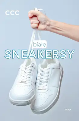 CCC - gazetka promocyjna Damskie BIAŁE SNEAKERSY od poniedziałku 13.04 