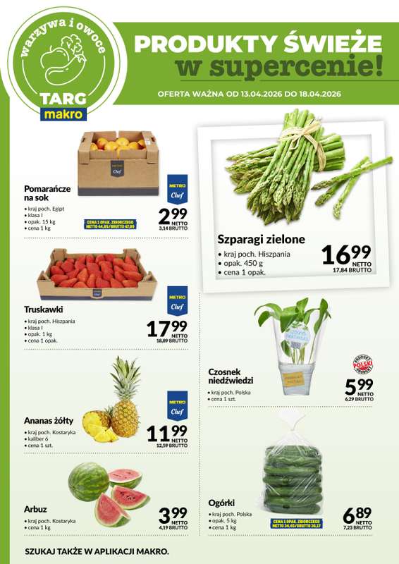 Makro - gazetka promocyjna Targ MAKRO - oferta świeża w super cenach! od poniedziałku 13.04 do soboty 18.04 - strona 5