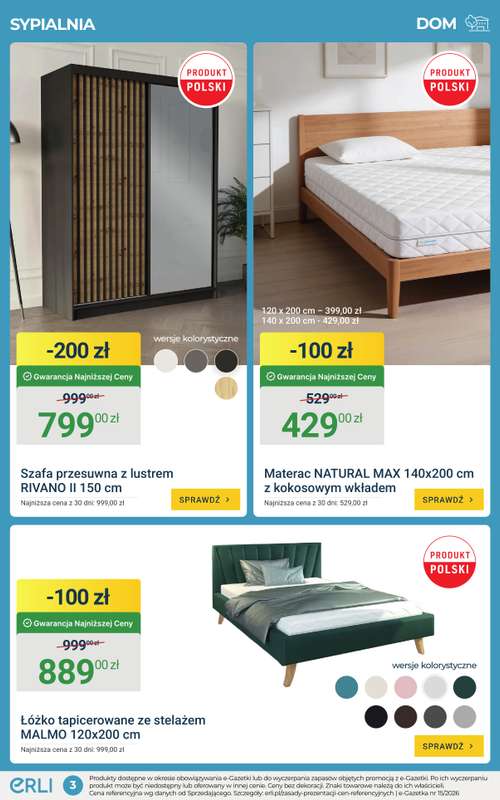 ERLI - gazetka promocyjna Urządź dom do - 33% taniej! od środy 15.04 do niedzieli 19.04 - strona 3