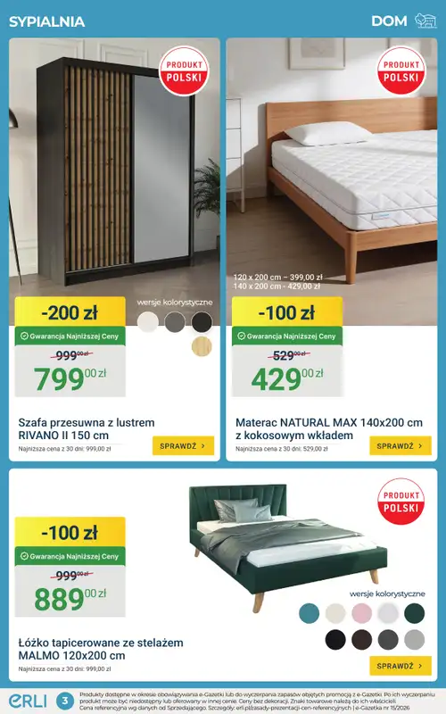 ERLI - gazetka promocyjna Urządź dom do - 33% taniej! od środy 15.04 do niedzieli 19.04 - strona 3