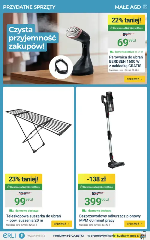 ERLI - gazetka promocyjna Urządź dom do - 33% taniej! od środy 15.04 do niedzieli 19.04 - strona 6