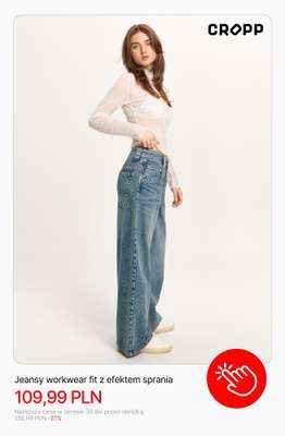 Jeansy workwear fit z efektem sprania