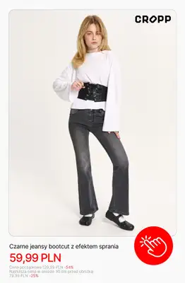 Cropp - gazetka promocyjna Jeansy i spodnie damskie z wyprzedaży od poniedziałku 13.04  - strona 5