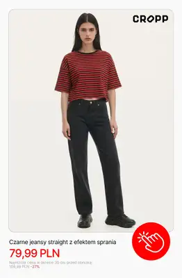Cropp - gazetka promocyjna Jeansy i spodnie damskie z wyprzedaży od poniedziałku 13.04  - strona 9