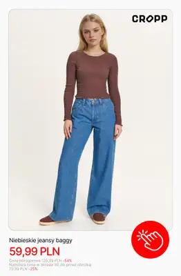 Cropp - gazetka promocyjna Jeansy i spodnie damskie z wyprzedaży od poniedziałku 13.04  - strona 2
