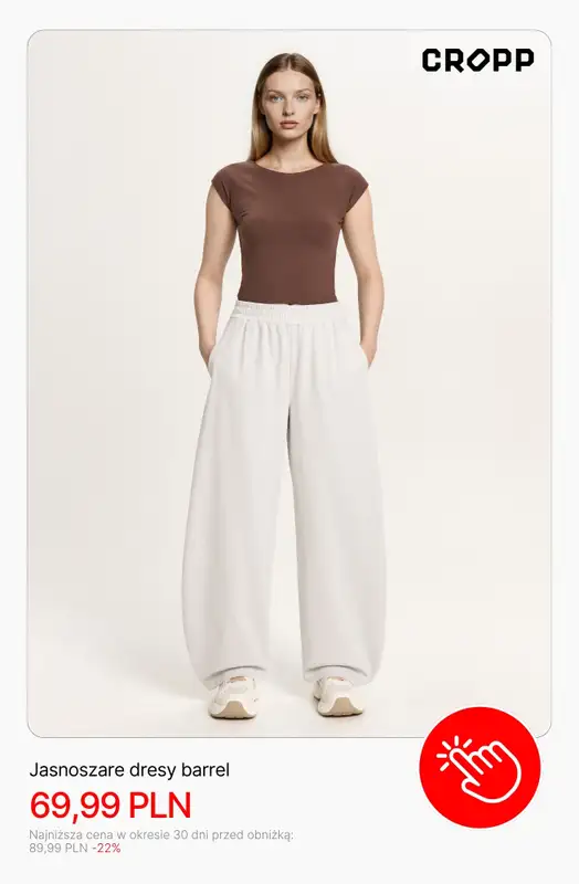 Cropp - gazetka promocyjna Jeansy i spodnie damskie z wyprzedaży od poniedziałku 13.04  - strona 6