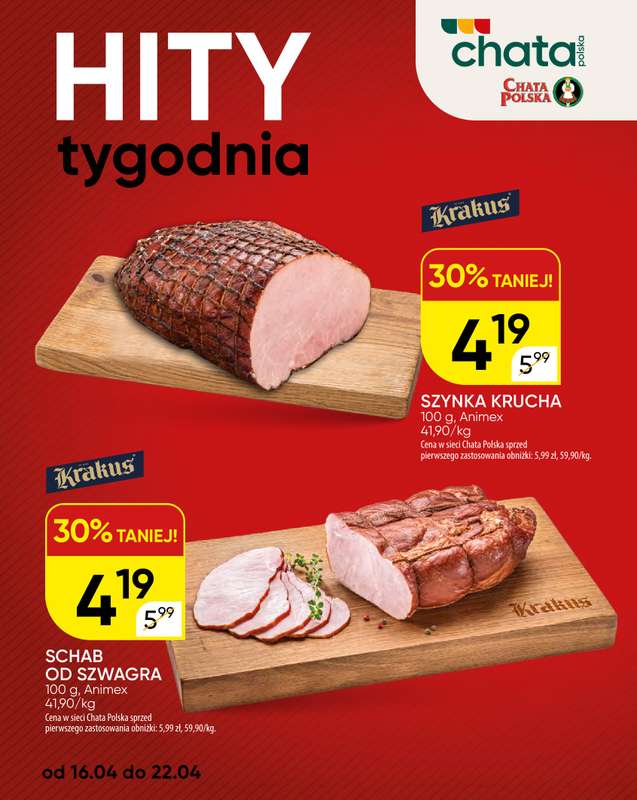 Chata Polska - gazetka promocyjna Hity tygodnia 16-22.04  do środy 22.04 - strona 2